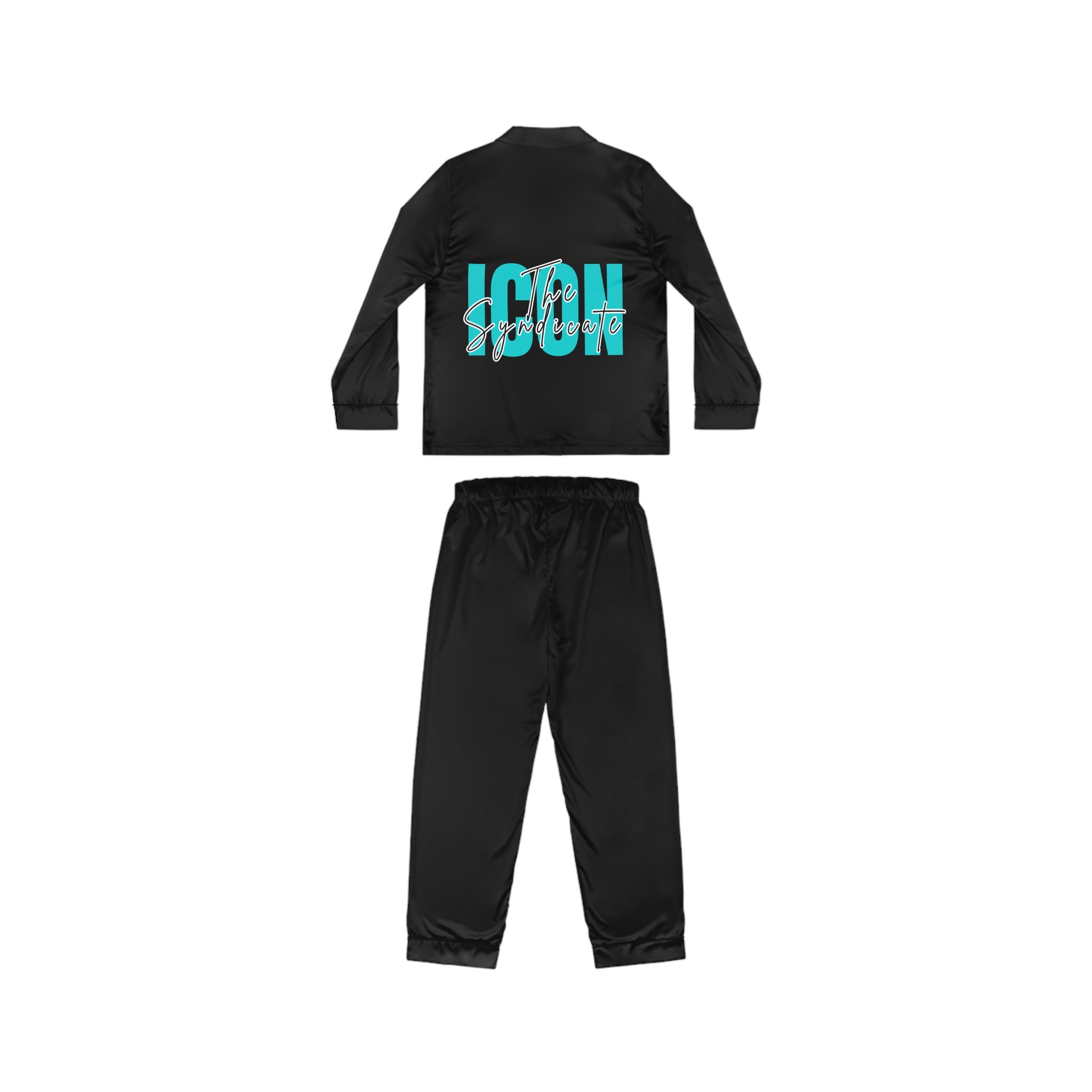 Icons Satin Pajamas (Black) - Image 2